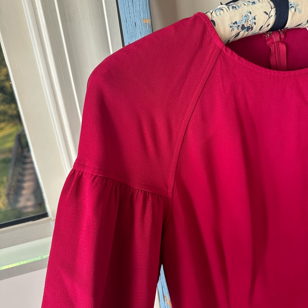 A.L.C Renton Puff Sleeve Dress in Magenta - Picture 4 of 9